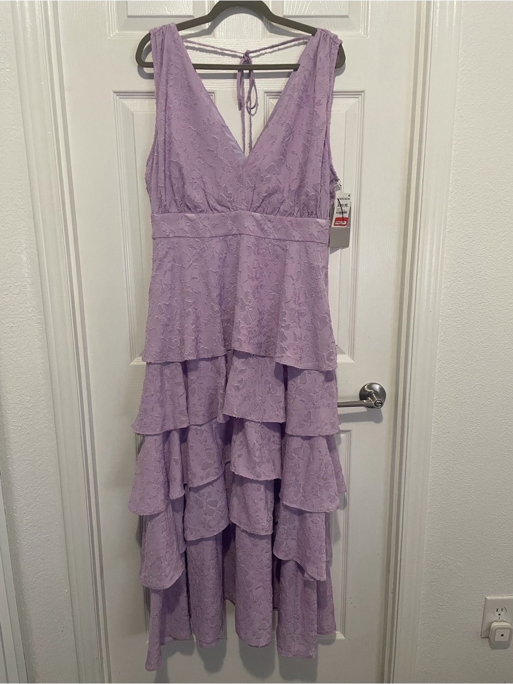 Chelsea28 Lavender Lace Tiered Maxi Dress